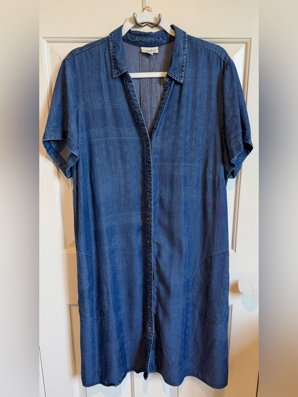 J Jill Tencel Denim A-line Shirt Dress. Size XL Blue. Very GUC. So Soft! - Picture 2 of 5